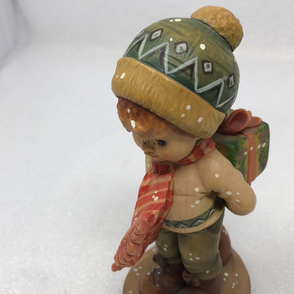 ANRI Tis The Season Hand Carved Figurine by Sarah Kay 6.5” 1993/2000 Italy - Picture 11 of 14